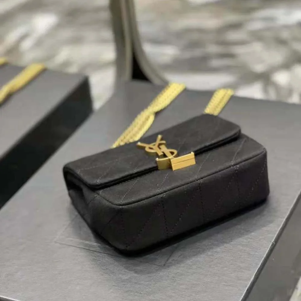 Saint Laurent YSL Jamie Mini Chain Bag Carré Rive Gauche in Jersey for Women Saint Laurent YSL Jamie Mini Chain Bag Carré Rive Gauche in Jersey for Women