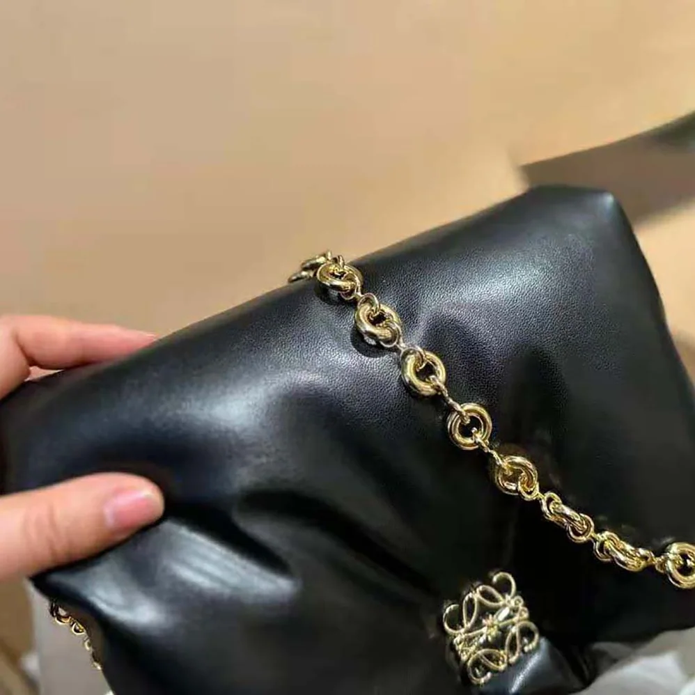 Loewe Puffer Goya Bag in Shiny Nappa Lambskin for Women in Black