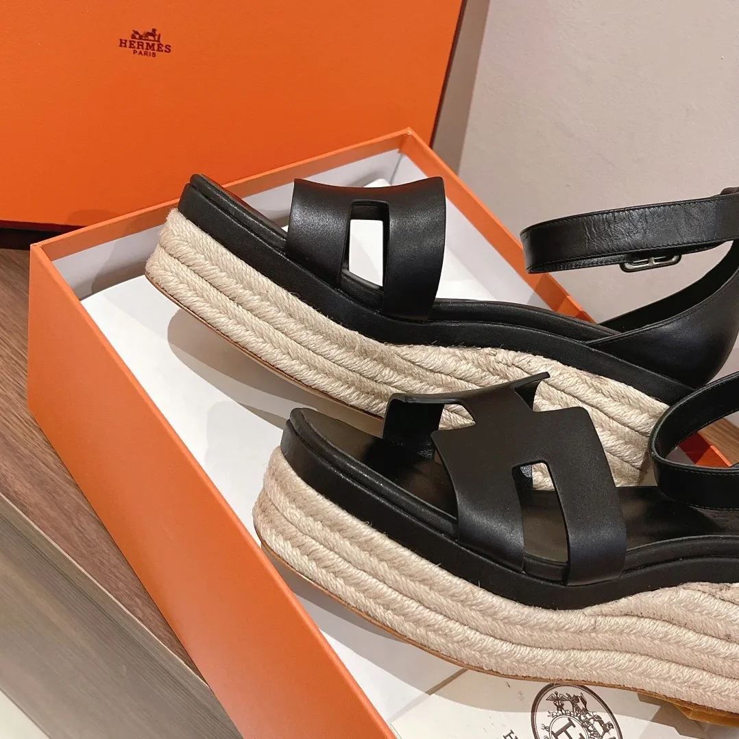 Hermes Doll 40 Espadrilles Black /