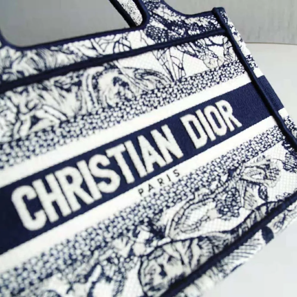 Dior Mini Dior Book Tote Blue Toile de Jouy Embroidery for Women Dior Mini Dior Book Tote Blue Toile de Jouy Embroidery for Women