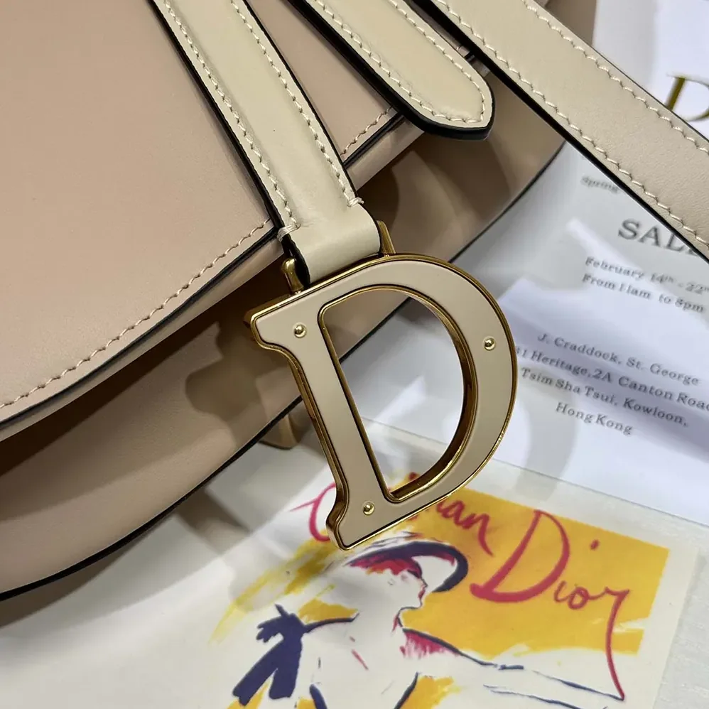 Dior Saddle Bag with Strap Two-Tone Biscuit and Trench Beige Supple Calfskin for Women Dior Saddle Bag with Strap Two-Tone Biscuit and Trench Beige Supple Calfskin for Women