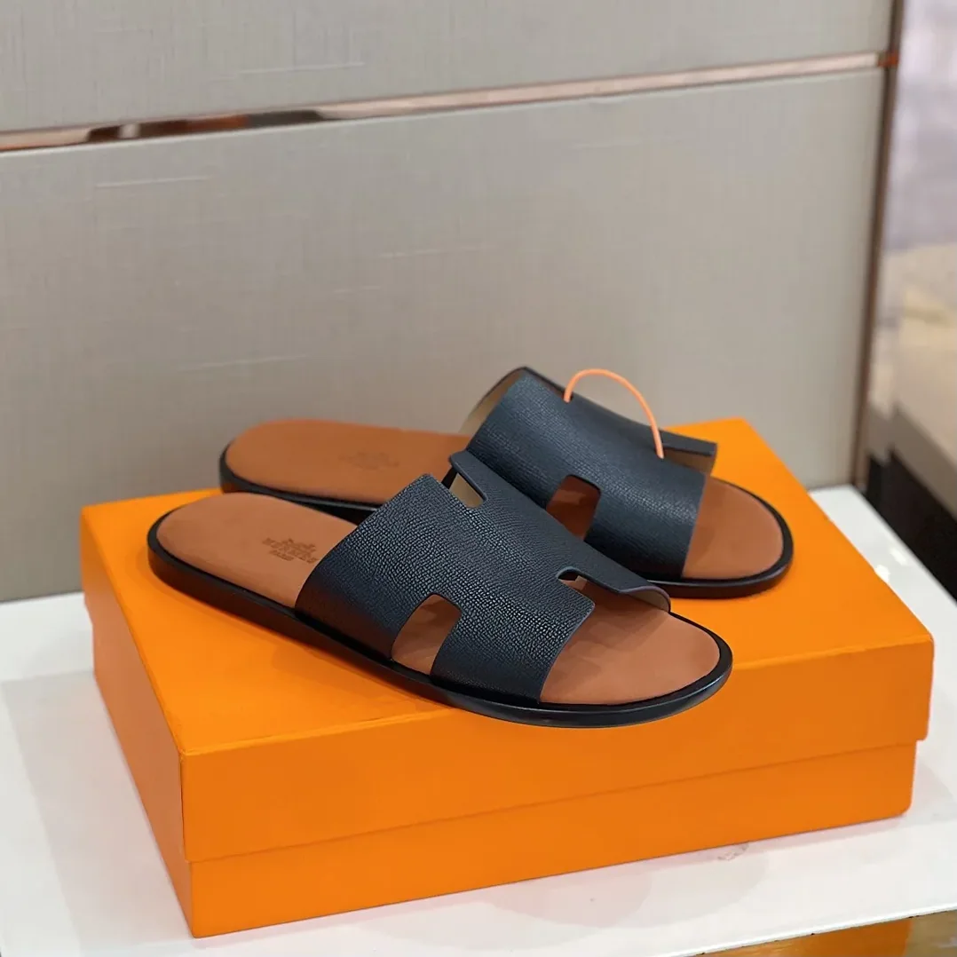 Hermes Izmir Sandals Black in Brown Hermes Izmir Sandals Black in Brown