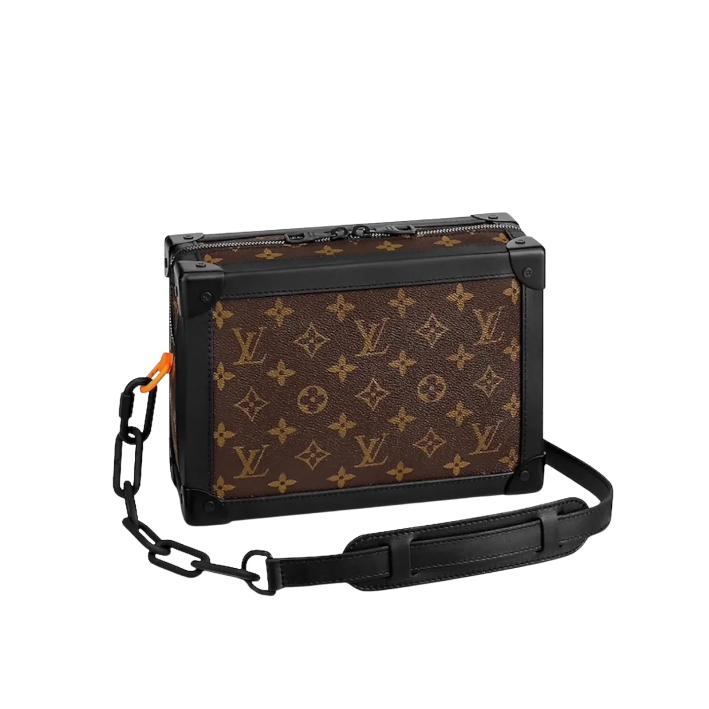 Louis Vuitton Soft Trunk Crossbody / Brown Monogram Canvas Black Hardware Louis Vuitton Soft Trunk Crossbody / Brown Monogram Canvas Black Hardware