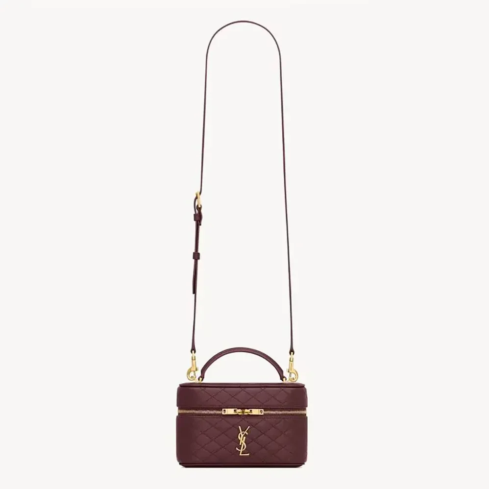 Saint Laurent YSL Gaby Vanity Bag In Lambskin for Women in Maroon