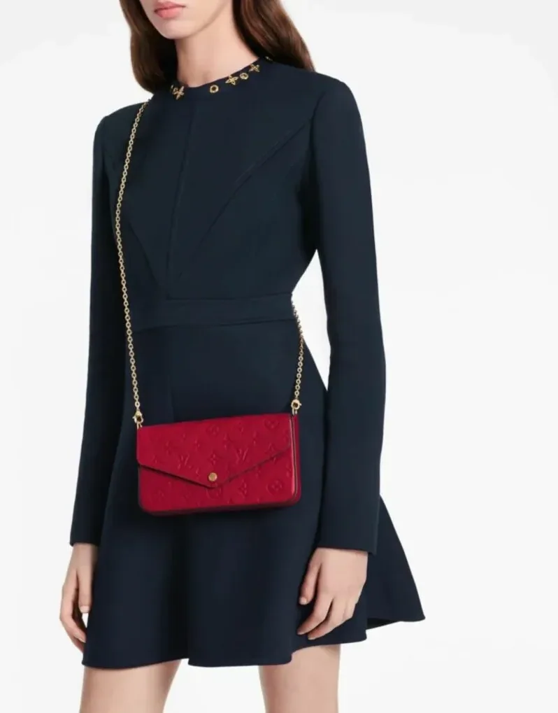 Louis Vuitton Pochette Felicie Monogram Empreinte Red Louis Vuitton Pochette Felicie Monogram Empreinte Red