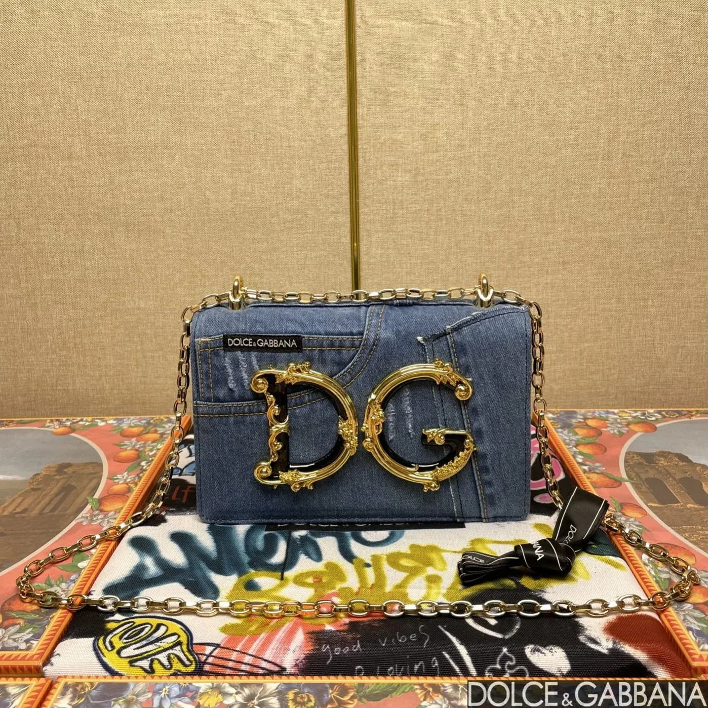 Dolce & Gabbana Girls Bag In Patchwork Denim And Plain Blue / Dolce & Gabbana Girls Bag In Patchwork Denim And Plain Blue /