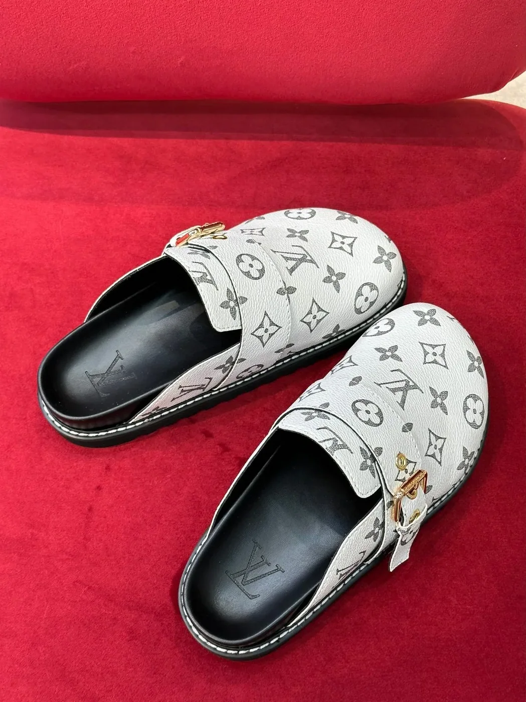 Louis Vuitton LV Easy Mule Monogram Canvas White Louis Vuitton LV Easy Mule Monogram Canvas White