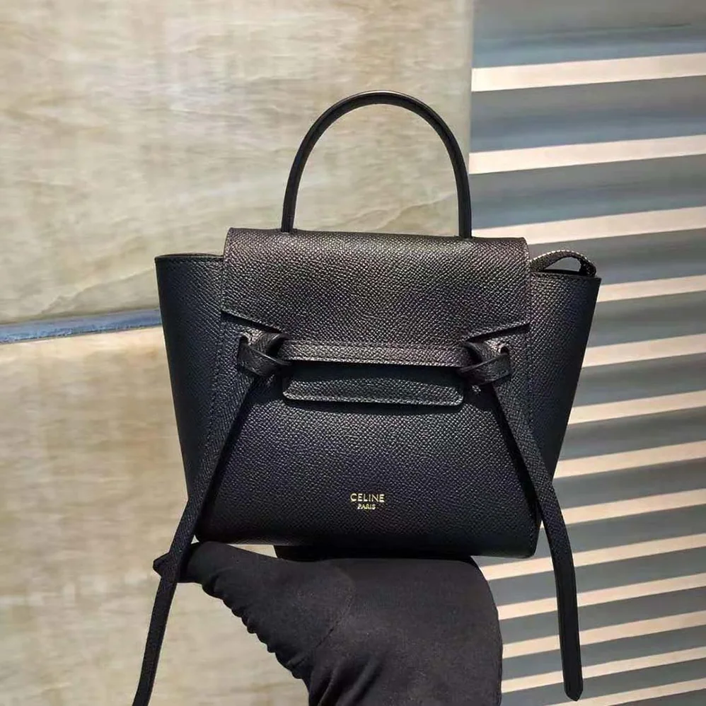 Celine Pico Belt Bag in Grained Calfskin for Women in Black