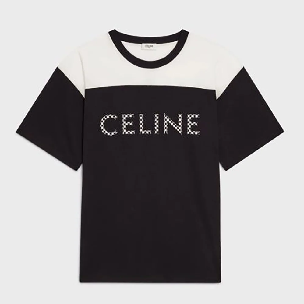 Celine Loose T-shirt in Cotton Jersey with Studs for Women