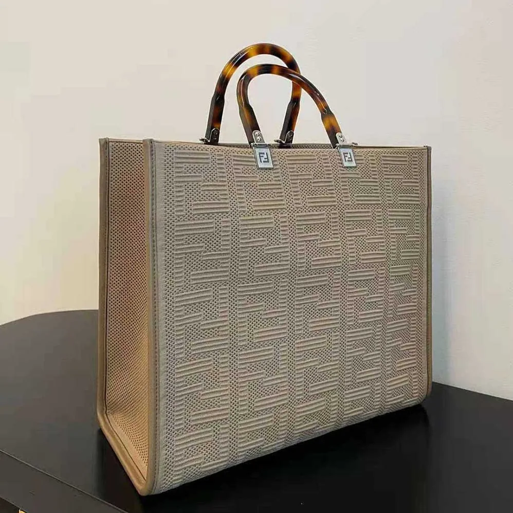 Fendi Sunshine Medium FF Fabric Shopper for Women in Sandy Fendi Sunshine Medium FF Fabric Shopper for Women in Sandy