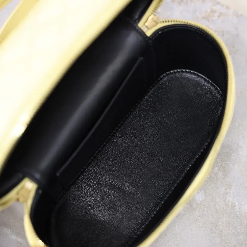 Saint Laurent YSL Gaby Vanity Bag In Lambskin for Women in Yellow Saint Laurent YSL Gaby Vanity Bag In Lambskin for Women in Yellow