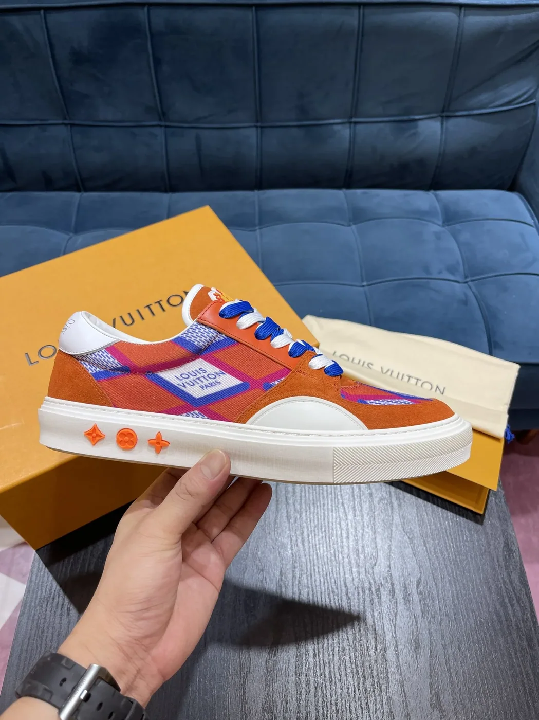 Louis Vuitton LV Ollie Richelieu Trainers Orange