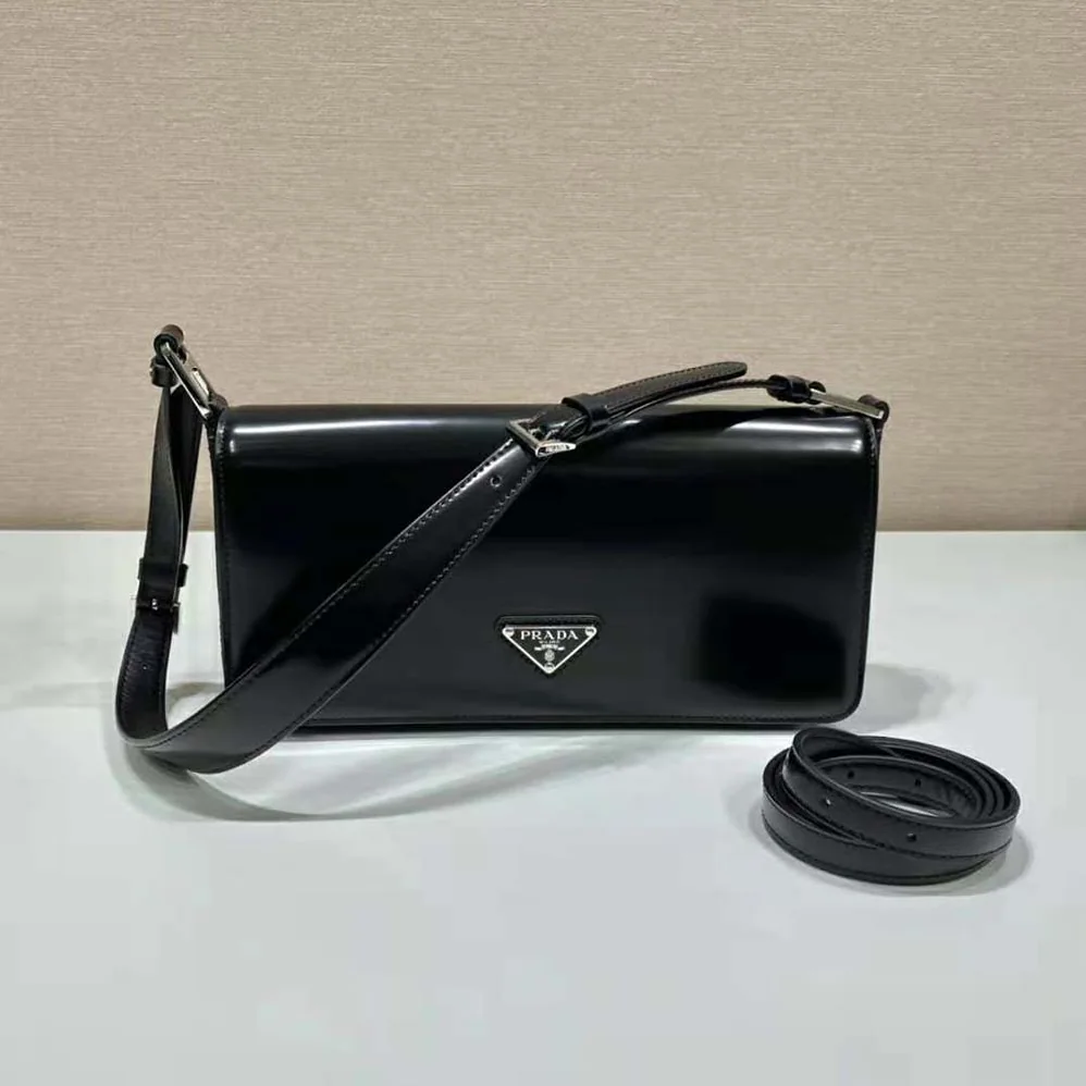 Prada Brushed Leather Prada Femme Bag for Women in Black Prada Brushed Leather Prada Femme Bag for Women in Black