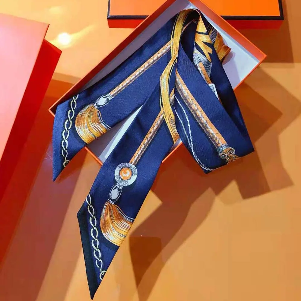 Hermes Cavalcades Twilly for Women in Navy Hermes Cavalcades Twilly for Women in Navy