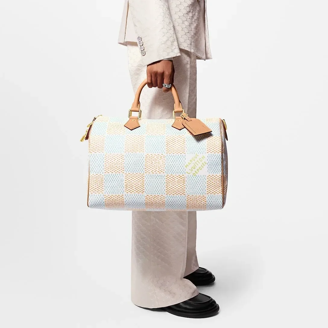 Louis Vuitton Speedy 40 Bandouliere Top Handle Bag in White Gold Hardware