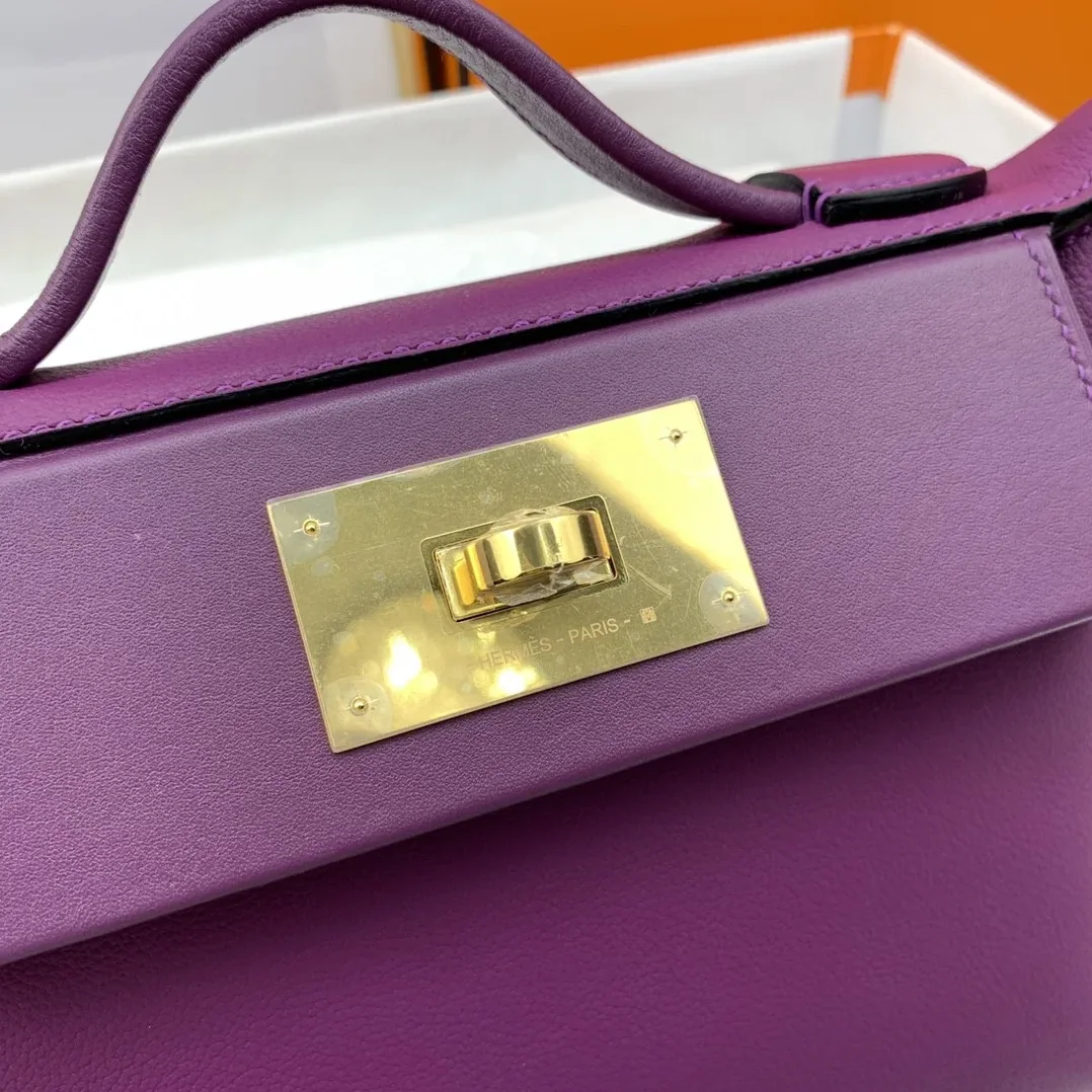 Hermes Mini Evercolor Swift Purple Hermes Mini Evercolor Swift Purple