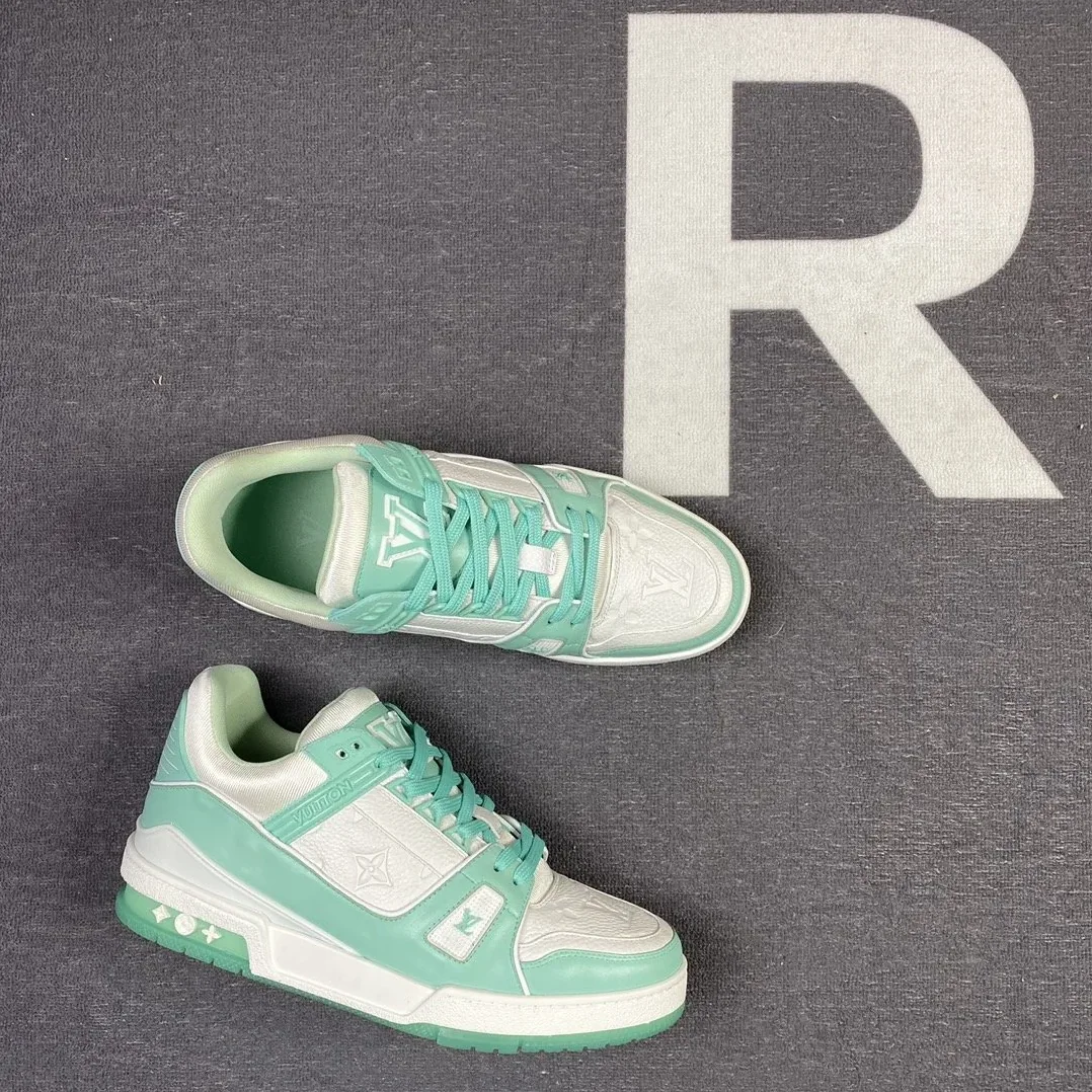Louis Vuitton Trainer Sneaker Rubber Monogram Mint Virgil Abloh Louis Vuitton Trainer Sneaker Rubber Monogram Mint Virgil Abloh