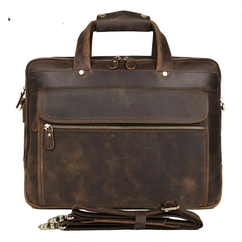 Top Qaulity Brand Briefcase Bag For Male Business Bag Vintage Designer for Men's