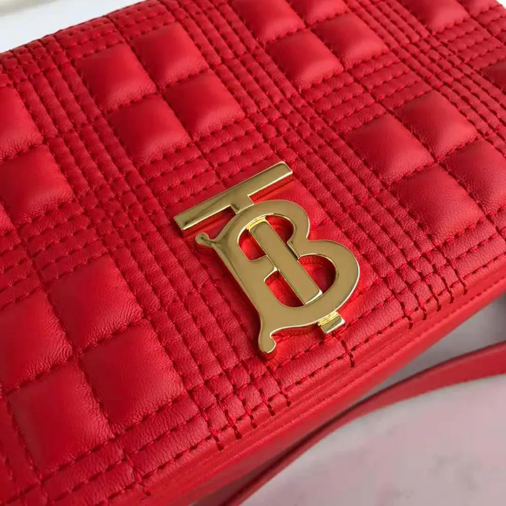 Burberry Small Quilted Lambskin Lola Bag for Women in Red