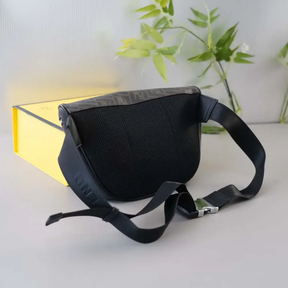Fendi Diagonal Belt Bag Gray Fabric Belt Bag for Men in Red Fendi Diagonal Belt Bag Gray Fabric Belt Bag for Men in Red