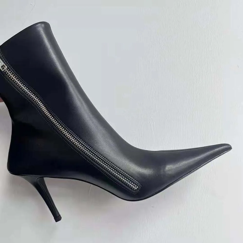 Balenciaga Witch 110mm Bootie in Black Shiny Soft Sheepskin for Women Balenciaga Witch 110mm Bootie in Black Shiny Soft Sheepskin for Women