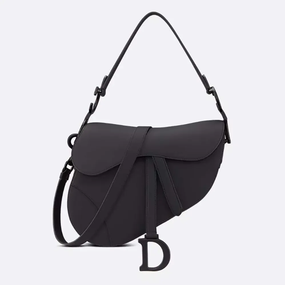 Dior Saddle Bag with Strap Black Ultramatte Calfskin for Women Dior Saddle Bag with Strap Black Ultramatte Calfskin for Women