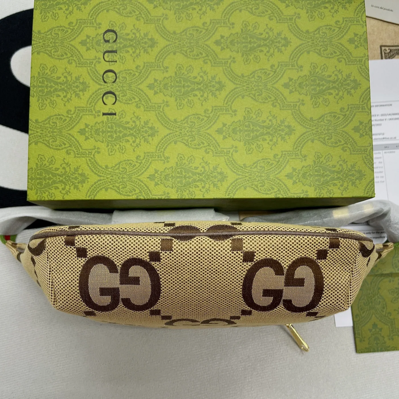 Gucci Jumbo GG Belt Bag Camel And Ebony Jumbo GG Canvas / Gucci Jumbo GG Belt Bag Camel And Ebony Jumbo GG Canvas /