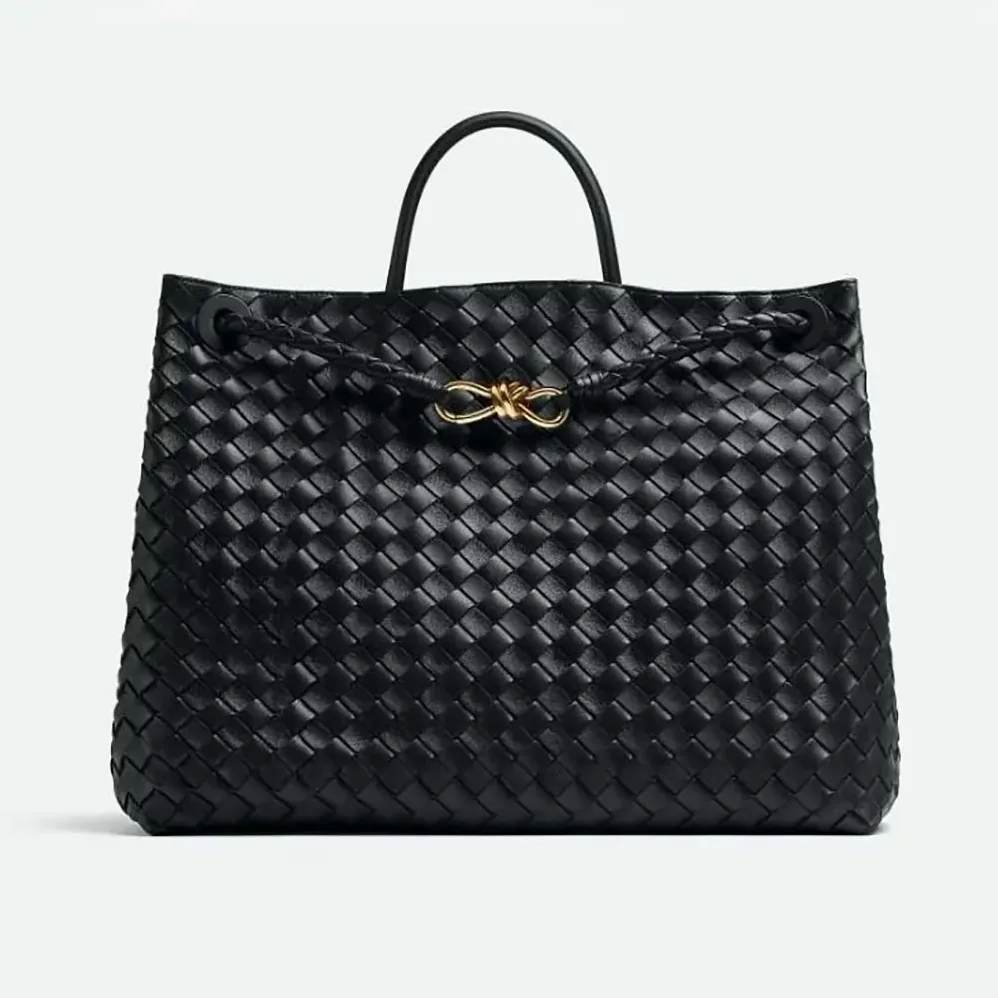 Bottega Veneta Large Andiamo in Lambskin Leather for Women in Black/Gold Bottega Veneta Large Andiamo in Lambskin Leather for Women in Black/Gold