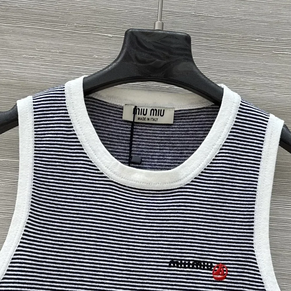 Miu Miu Petit Bateau X Miu Miu Ribbed Jersey Top for Women