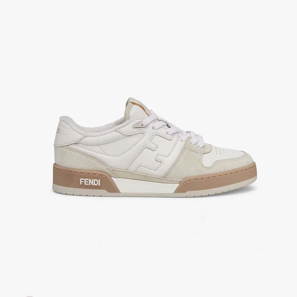 Fendi Match White Suede Low Tops for Unisex Fendi Match White Suede Low Tops for Unisex