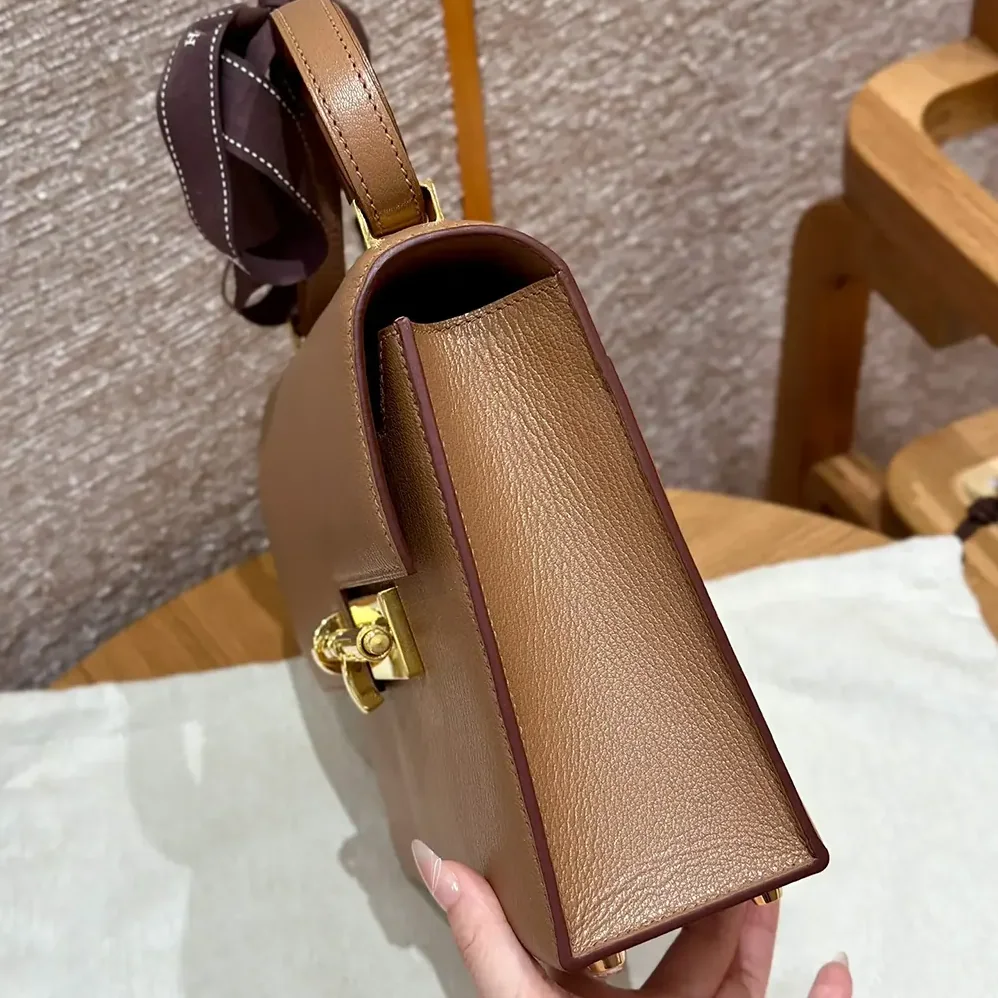 Hermes Verrou 21 Bag in Togo Leather for Women in Brown/Gold Hermes Verrou 21 Bag in Togo Leather for Women in Brown/Gold