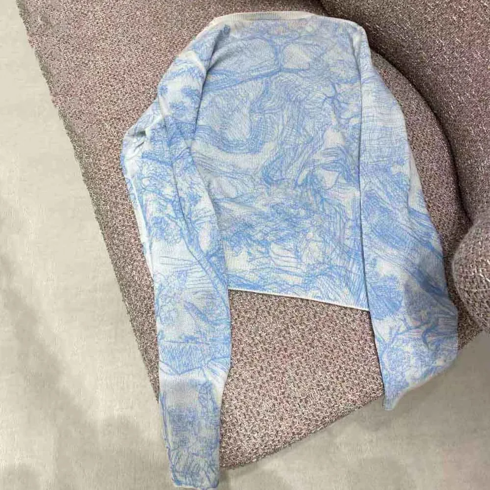 Dior Chez Moi Embroidered Sweater Cornflower Blue Technical Cashmere Knit for Women Dior Chez Moi Embroidered Sweater Cornflower Blue Technical Cashmere Knit for Women