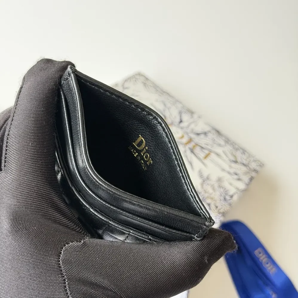 Dior Lady Dior Freesia Card Holder Black Cannage Lambskin for Women Dior Lady Dior Freesia Card Holder Black Cannage Lambskin for Women