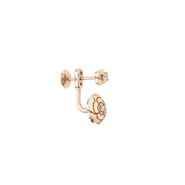 Chanel Extrait De Camélia Single Earring Rose Gold