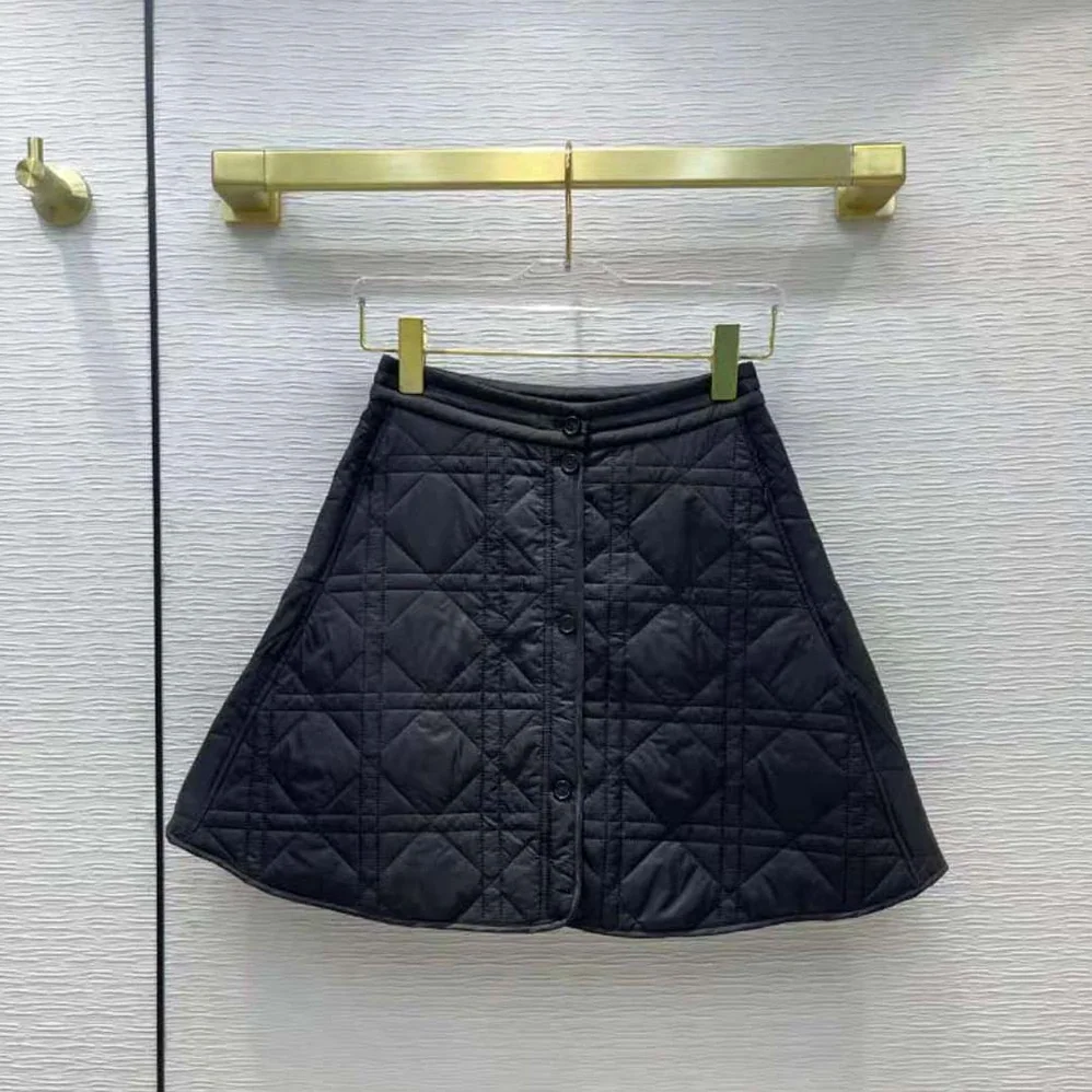 Dior Macrocannage Miniskirt Black Quilted Technical Taffeta for Women Dior Macrocannage Miniskirt Black Quilted Technical Taffeta for Women
