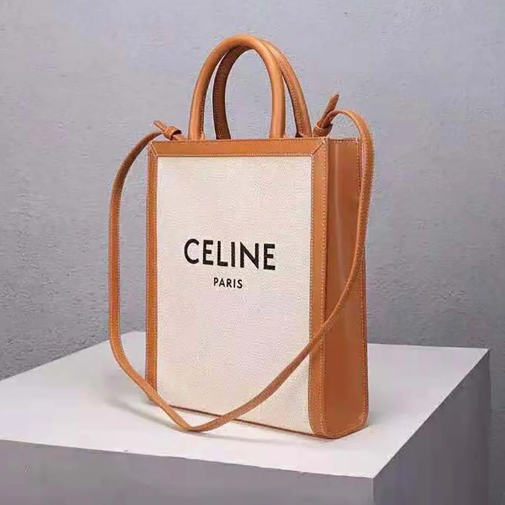 Celine Small Vertical Cabas Celine in Canvas with Celine Print and Calfskin for Women Celine Small Vertical Cabas Celine in Canvas with Celine Print and Calfskin for Women