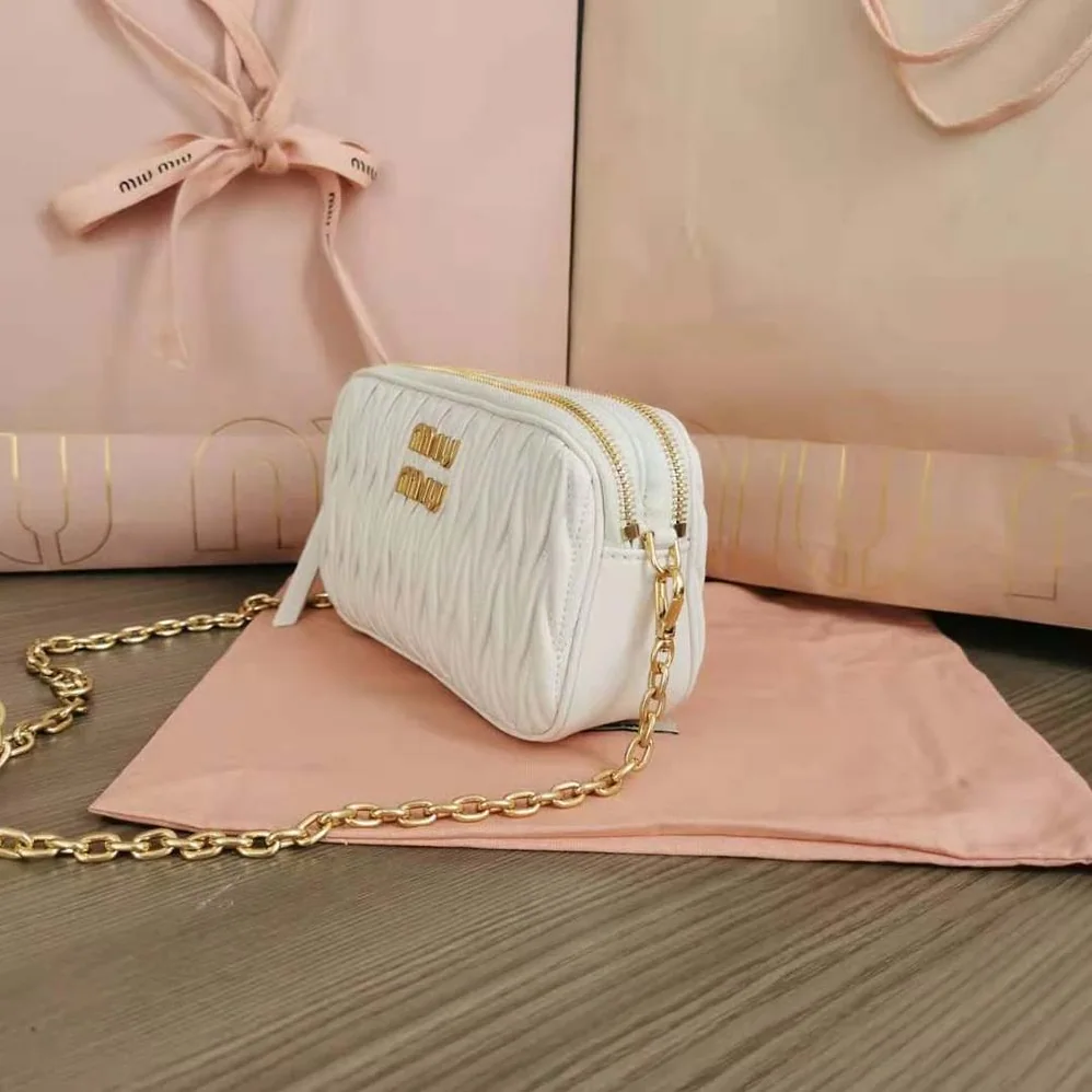 Miu Miu Matelassé Nappa Leather Mini-Bag for Women in White