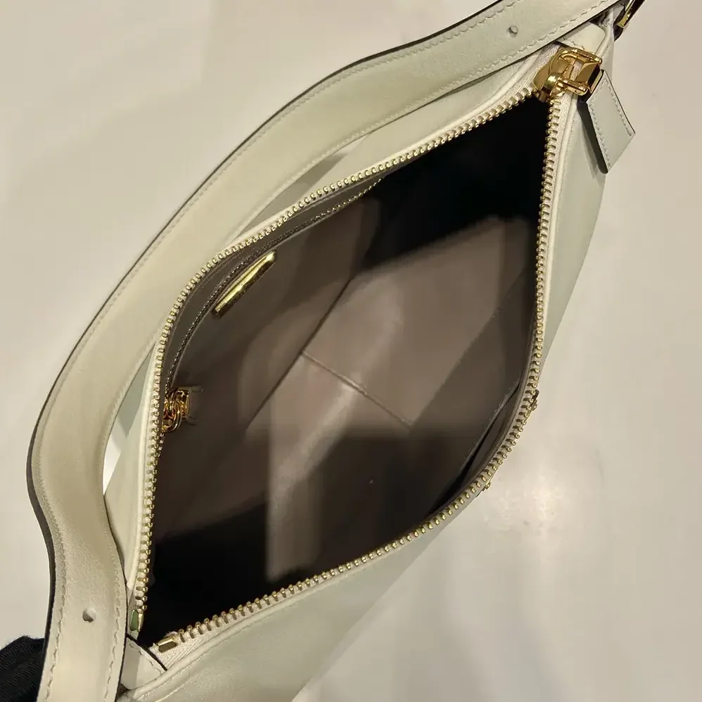 Prada Aimée Medium Leather Shoulder Bag for Women in White Prada Aimée Medium Leather Shoulder Bag for Women in White