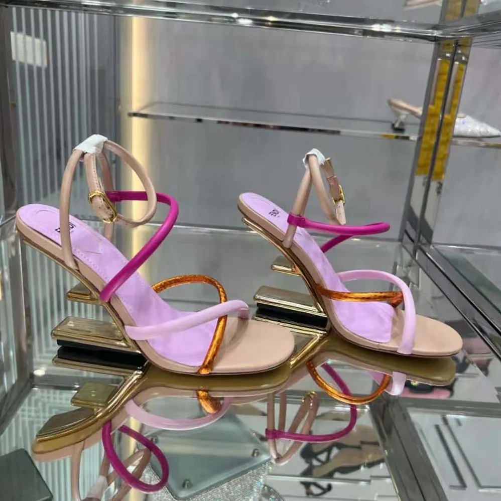 Fendi First Pink Nappa Leather High for Women in Heeled Sandals Fendi First Pink Nappa Leather High for Women in Heeled Sandals