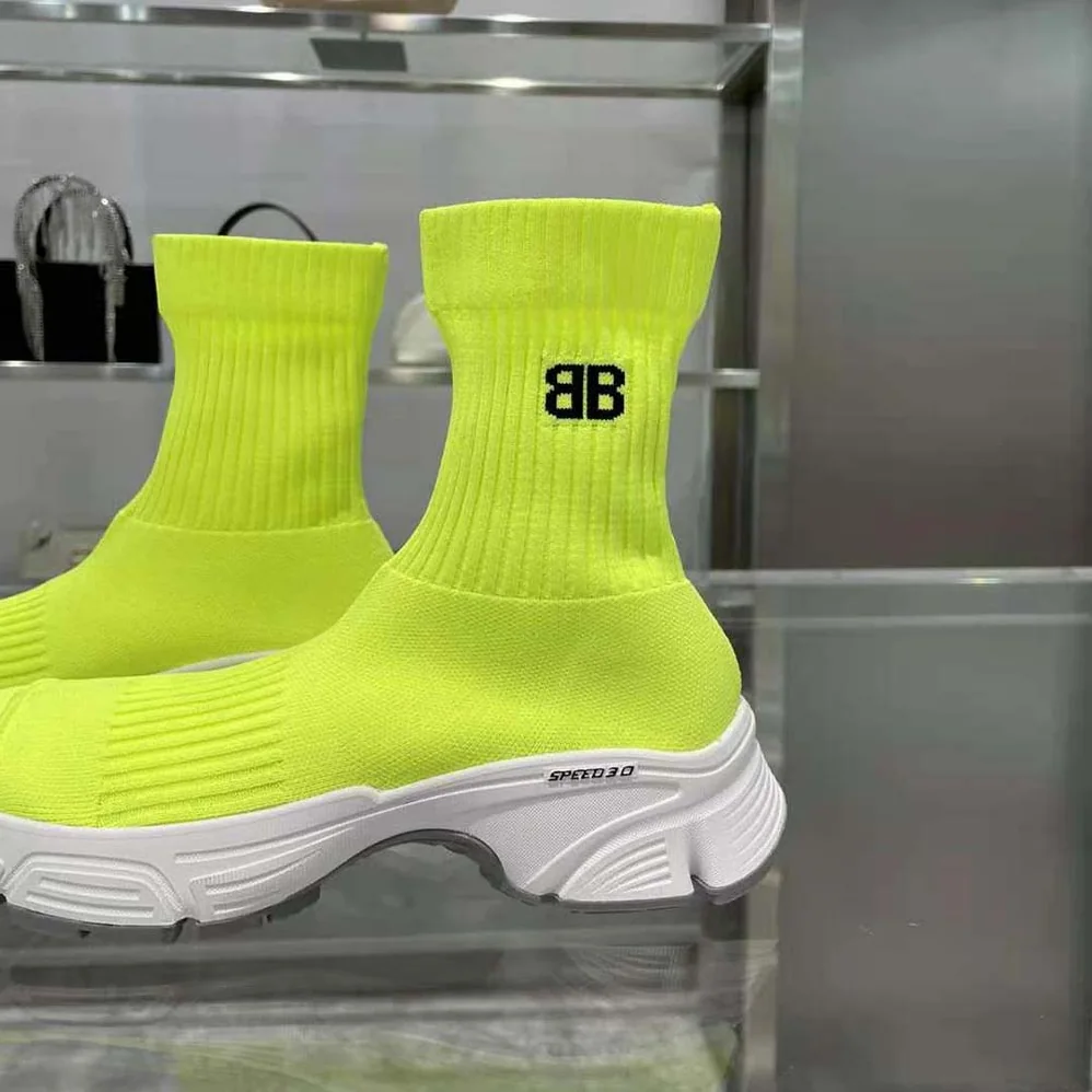 Balenciaga Speed 3.0 Sneaker in Neon Yellow Recycled Knit for Women