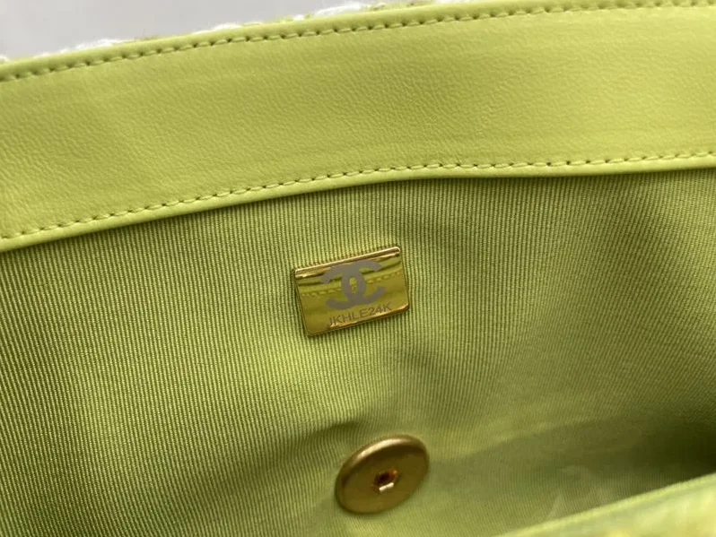 Chanel 19 Large Handbag Gold Hardware Green Chanel 19 Large Handbag Gold Hardware Green