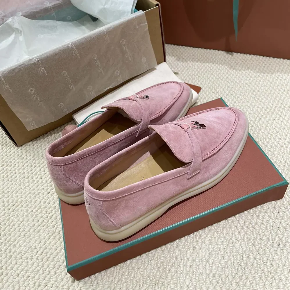 Loro Piana Summer Charms Walk Loafers for Unisex in Pink