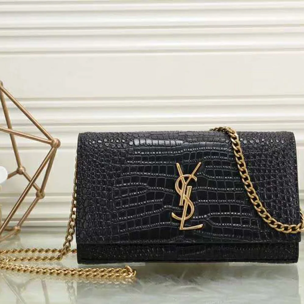 Saint Laurent YSL Sunset Medium Supple Crocodile Embossed Leather for Women Saint Laurent YSL Sunset Medium Supple Crocodile Embossed Leather for Women