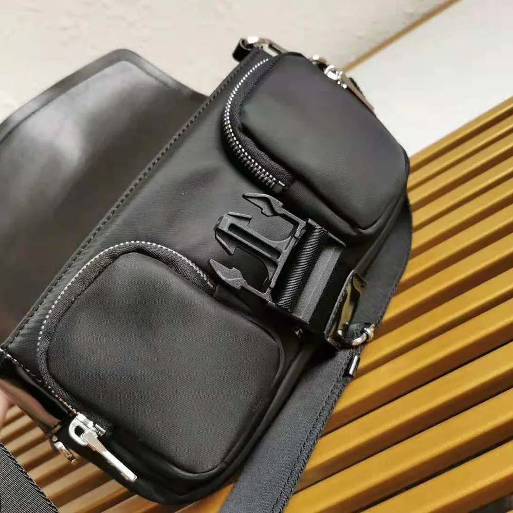 Prada Pocket Nylon and Brushed Leather Bag for Women in Black Prada Pocket Nylon and Brushed Leather Bag for Women in Black