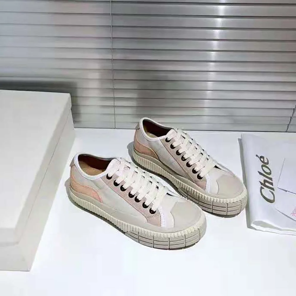 Chloe Clint Low-Top Sneaker in Nylon & Suede Calfskin for Women in Pink Chloe Clint Low-Top Sneaker in Nylon & Suede Calfskin for Women in Pink