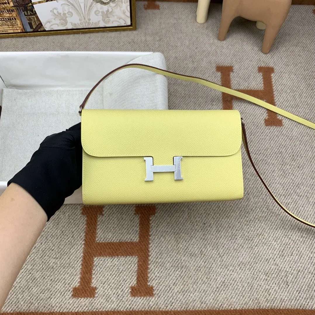 Hermes Constance Long Togo Wallet Yellow, Silver Toned Hardware Bag Hermes Constance Long Togo Wallet Yellow, Silver Toned Hardware Bag
