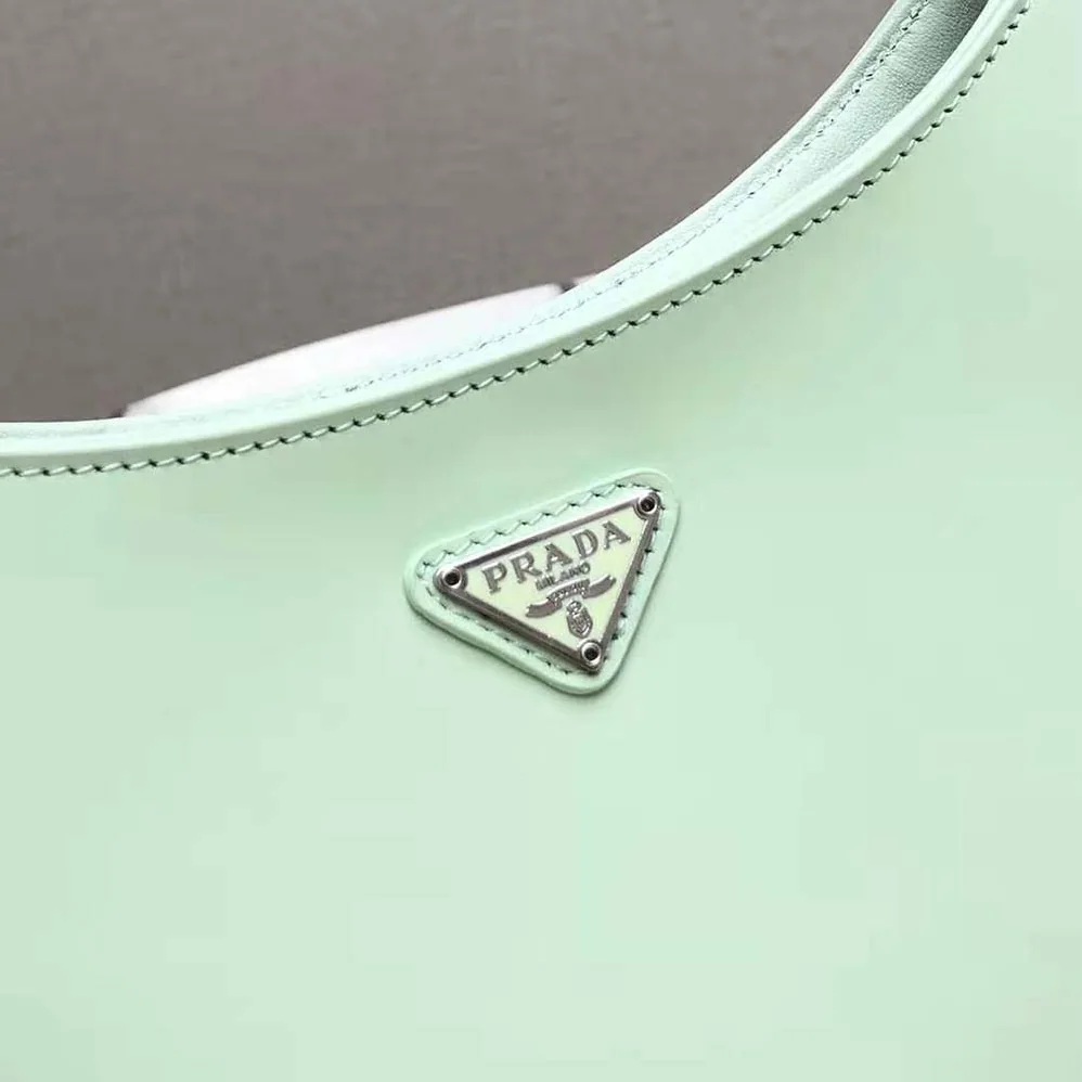 Prada Cleo Brushed Leather Shoulder Bag in Lime Prada Cleo Brushed Leather Shoulder Bag in Lime
