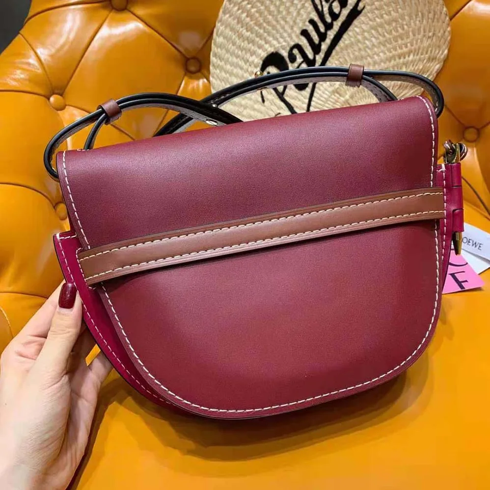 Loewe Small Gate Bag in Soft Calfskin for Women in Maroon Loewe Small Gate Bag in Soft Calfskin for Women in Maroon