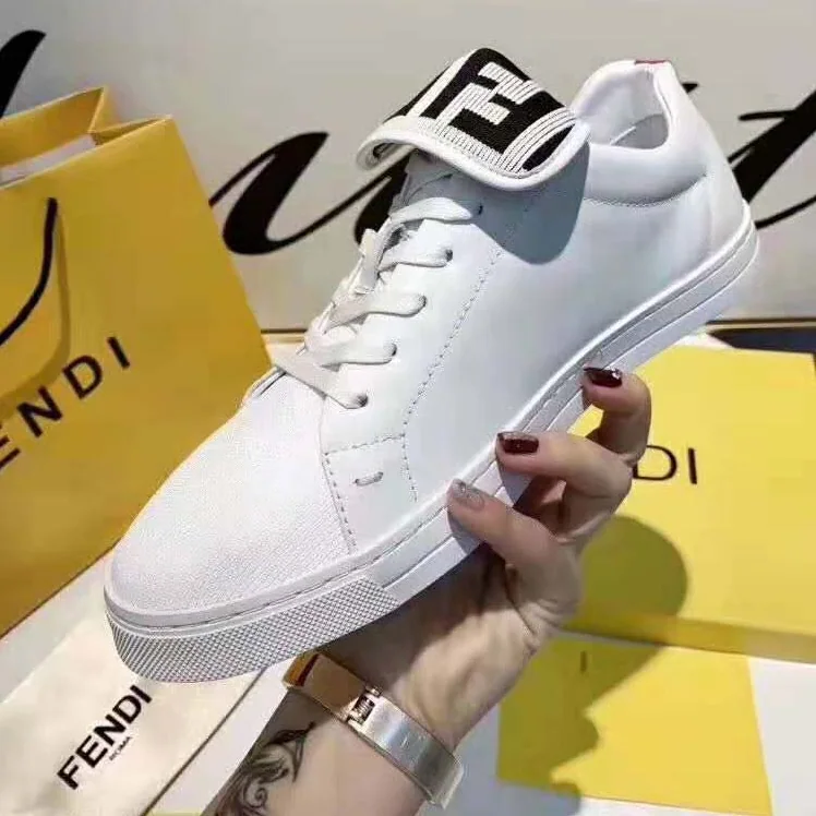 Fendi Sneakers Mesh and Leather Low-Tops for Men in White Fendi Sneakers Mesh and Leather Low-Tops for Men in White