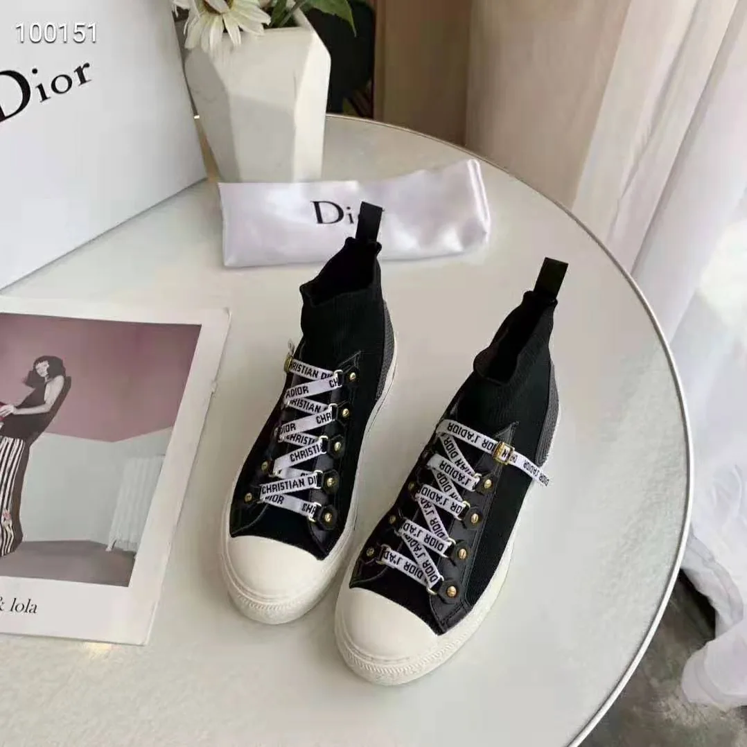 Dior Walk'N'dior Technical Knit High-Top Sneaker for Women in Black